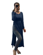 Fashion2Wear WomenS Georgette Kurta With Full Sleeves Notch Neck Knee Length Solid Pattern A Line Style And Regular Fit Rama
