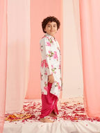 Pspeaches Boys Floral Printed Regular Kurta With Dhoti Pants (5-6Years)