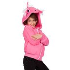Diva Pink Unicorn Hoodie Kid L