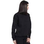 Bewakoof Heavy Duty 1.0 Womens Solid Oversized Fit Full Sleeve Round Neck Fleece Sweatshirt Black