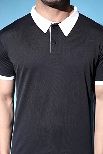 Leriya Fashion Mens T-Shirt | Cotton & Polyester Solid Varsity Inspired Regular Fit T-Shirt For Boys | Polo-Collar Neck | Perfe