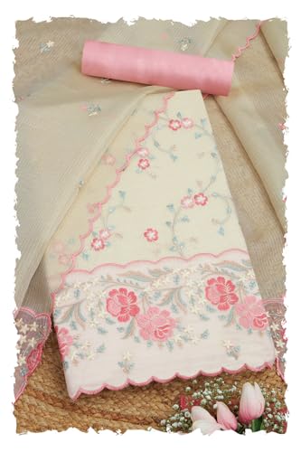 Soch Women Kota Shimmer Embroidered Unstitched Dress Material Thread Work