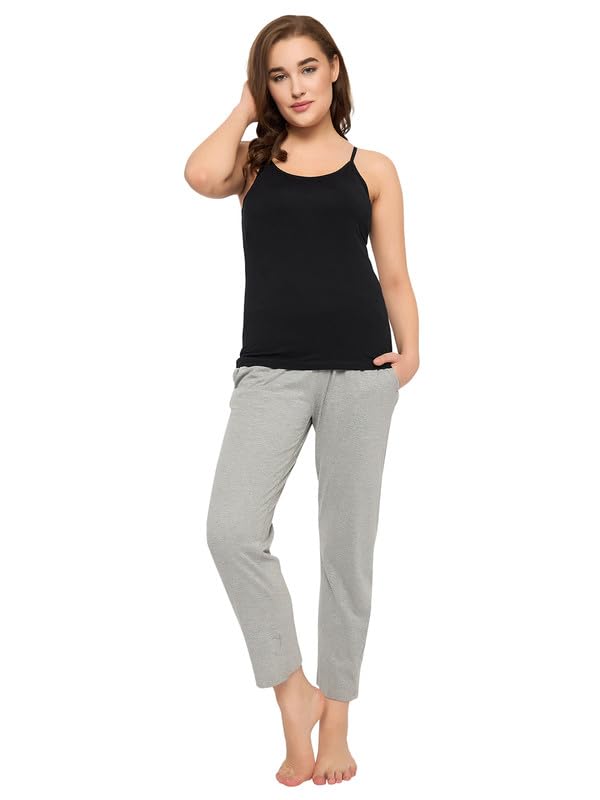 Clovia WomenS Cotton Double Layered Bra Tops (Cm0044P13_Black_Xxl)