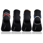 Bonjour 4 Pairs Mens Casual Black Cotton Ankle Length Socks