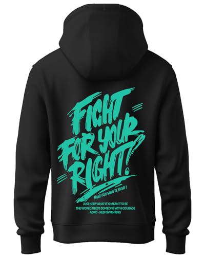 ADRO Men's Cotton Neck Hooded Sweatshirt (H23-M-FGT-BL-XL_Black)