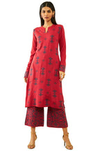 Soch Womens Acrylic Ethnic Motifs Pattern Knitted Winter Kurta Set