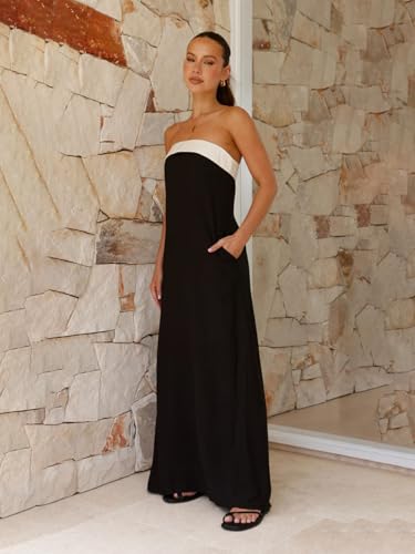 Rare WomenS Spandex A-Line Maxi Dress (Ep8161_Black