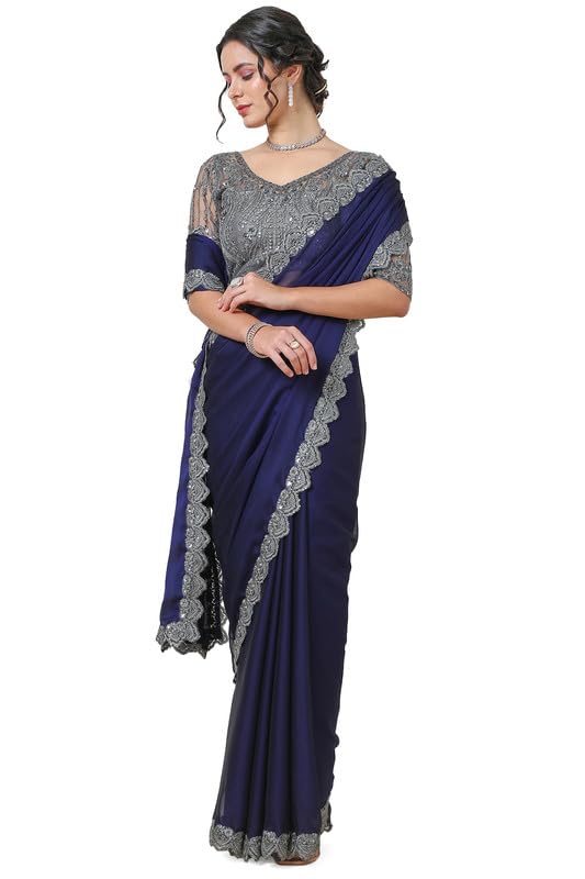 Soch Women Georgette Saree with Lace Border