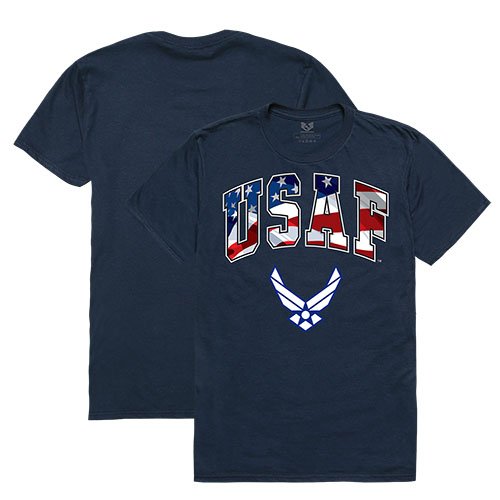 Flag Letter Tee, Air Force, Navy, XL
