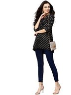 Lookmark Womens Rayon Printed Short Kurti(K1069-Xl) Black