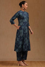 Soch Womens Muslin Co-Ord Set (FWA5KS10940_Navy Blue