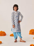 Pspeaches Boys Floral Printed Regular Kurta With Dhoti Pants (12-13Years)