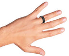 Bling Halloween Jewelry Black Tungsten Mens Wedding Band Ring 8mm size 7.5