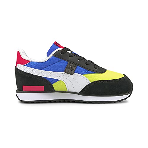 PUMA Future Rider Sneaker, Black-Yellow Glow-Ultra Blue, 3 US Unisex Little Kid