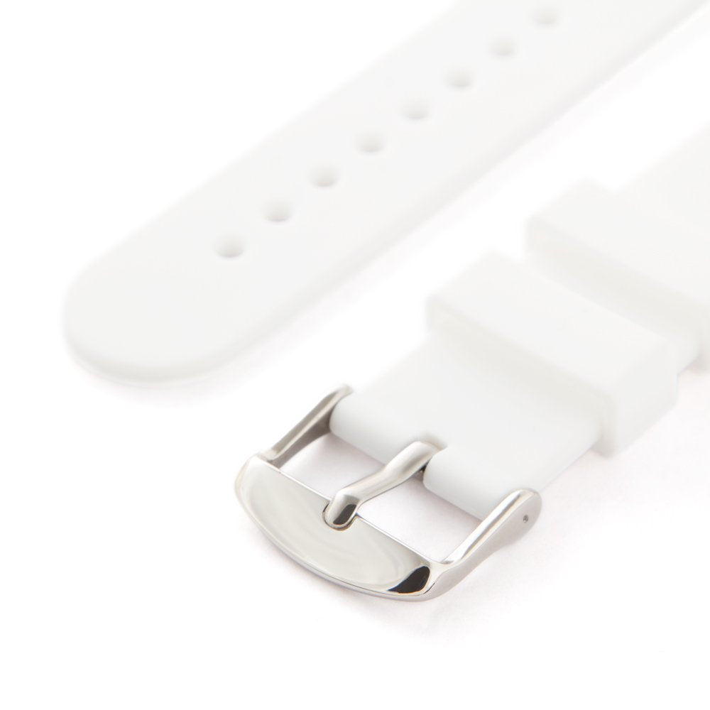 Archer Watch Straps - Soft Silicone Quick Release Watch Bands (White, 18mm)