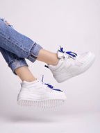 Shoetopia WomenS Stiletto Heel Sneakers White