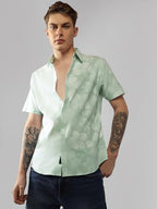 Dennis Lingo MenS| Green| Half Sleeve| Spread Collar| Printed| Relaxed Fit| Casual Shirt