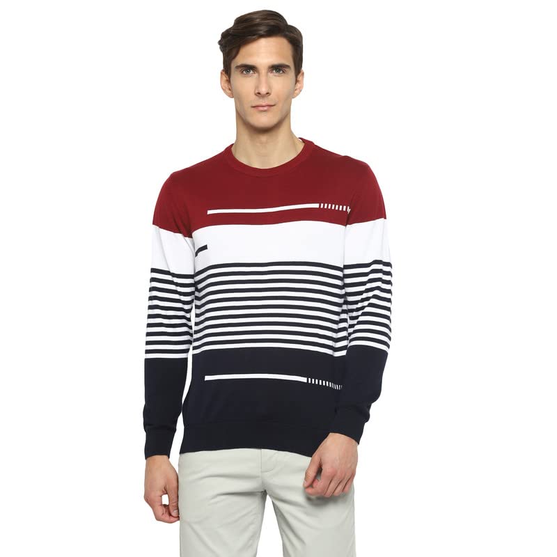 Turtle Men Multicolor Striped Round Neck Pullover