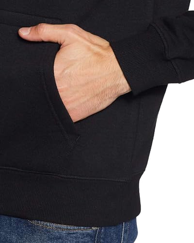 ADRO Men's Cotton Neck Hooded Sweatshirt (H23-M-FGT-BL-XL_Black)