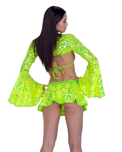 6541 - Sequin Bell Sleeve Shrug