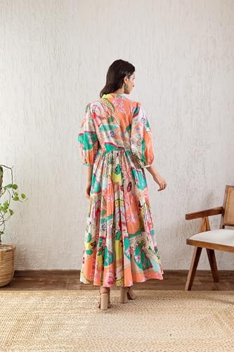 GRECIILOOKS Rayon Below The Knee One Piece Maxi Bodycon Dresses Midi Dress for Women (GL-WD1232_Multicolor
