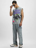 Bewakoof X Official Marvel Merchandise Mens We are Venom Graphic Printed 100% Cotton Vest - Oversized Fit, Round Neck, Sleevele