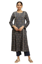 W For Woman Women'S Viscose Kurta & Straight Pant (23Nows10354-122960_Royal Blue
