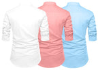 Finivo Fashion Combo Of MenS Solid Cotton Blend Straight Kurta Shirt Pack Of 3