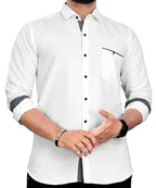 CB-COLEBROOK Mens Regular Fit Solid Soft Touch Cotton Casual Shirt with Pocket Design with Spread Collar & Full Sleeves (Availa