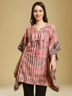 Tee Projekt Crepe Elegant Kimino Sleeves WomenS Kaftan Peach