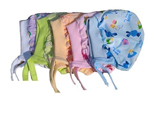 Gilli Shopee Baby Boys And Baby Girls Soft Cotton Winter Caps With Tai Knot And Bonnet Multicolour Pack Of 5 (03 Months) 0-3
