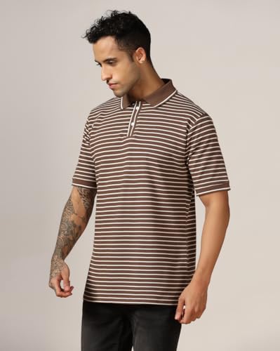 Leriya Fashion Mens Regular Fit T-Shirt (LF-MT-1049_Brown