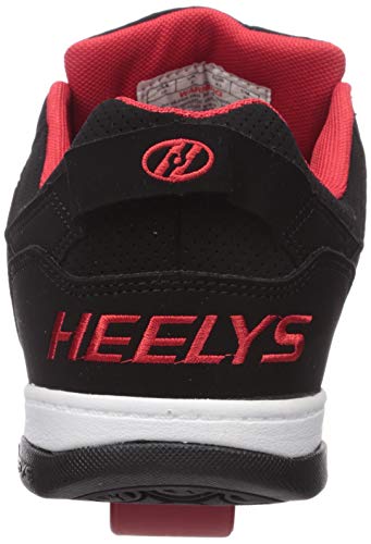 Heelys Boy's Voyager Tennis Shoe, Black/Red, 5 M US Big Kid