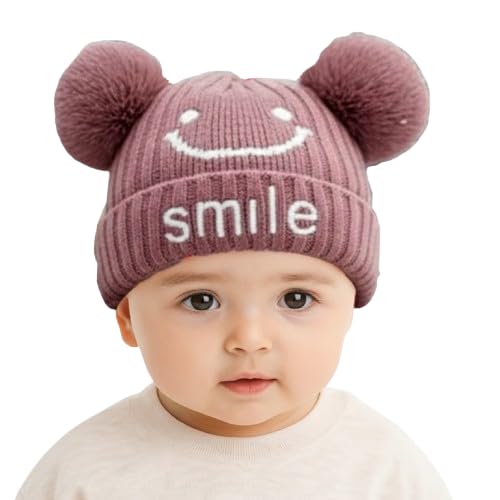 Cool Indians Winter Warm Ear Protection Knitted Woolen Unisex Baby Hat (2 Months18 Months) Pink 0-24