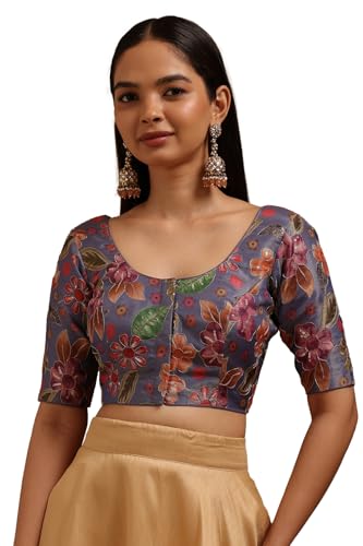 Soch Women Tissue Floral Print Padded Blouse with Sequins