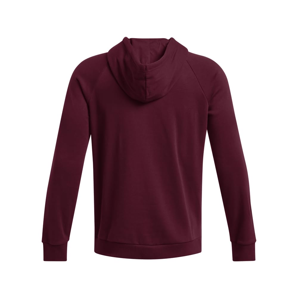 Under Armour Men's Rival Fleece Hoodie, (609) Maroon / / White, X-Large