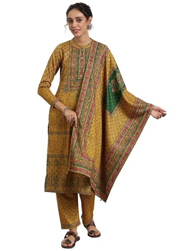Libas Printed Wool Straight Kurta Set For Women (48767Wcl)
