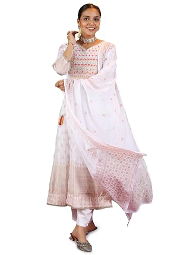 Libas Off White Organza Printed Kurta Sets For Women