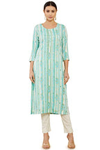 Soch Women Turquoise Rayon Floral Kurtas