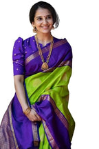 Flosive Ayn WomenS Present Banarasi Soft Lichi Silk Saree Beautiful Jacquard Rich Pallu Design Work Zari Woven Silk Style Saree