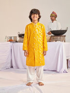 Pspeaches Boys Floral Regular Kurta With Pyjamas (7-8Years)