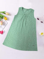 A.T.U.N. (ALL THINGS UBER NICE) Girls Sleeveless Stylish A-Line Abby Dress | Daily, Party, Casual Knee Length Dress Light Green