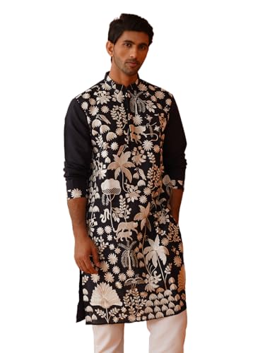 Jompers Mens Embroidered Straight Kurta