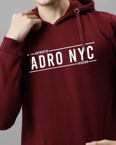 ADRO Men's Regular Fit Hoodies | Printed Hoodie for Men | Cotton Hoodie | Mens Hoodies | Sweatshirt for Men | Hooded Hoodie|H24
