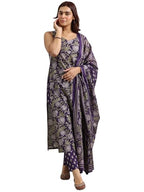 Libas WomenS Cotton Blend Kurta Set (400343R_Purple