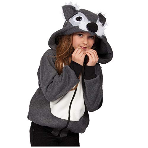 RG Costumes Girl 40532-L Smoochi The Squirrel Hoodie Costume, Gray/White, Large