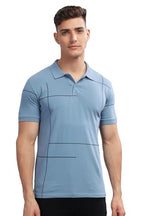 ADRO Polo T-Shirt for Men| Printed Polo T-Shirt | Cotton Polo T Shirt Also in Plus Size|PNOP24-L1-SKSBBL-2XL Shadow Blue