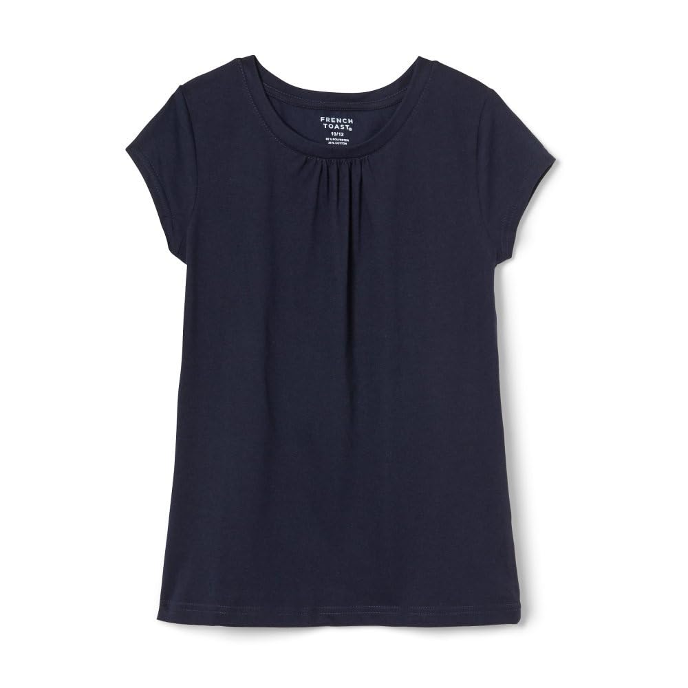 French Toast Girls Toddler Short Sleeve Crewneck Tee TShirt, Navy, 1012 46366
