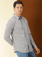 Thomas Scott Mens 100% Cotton Slim Fit Full Sleeves Solid Casual Shirt Coffee