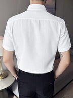 Greciilooks Solid For Casual Stylish Waffle Regular Fit | Men Formal Half Sleeve Shirt